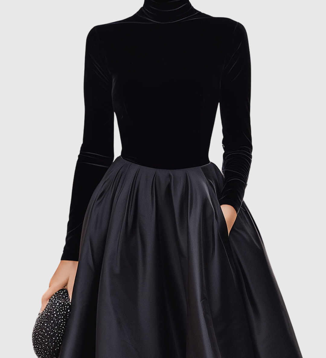Velvet-Bodice Midi Dress by Eleanor Vale