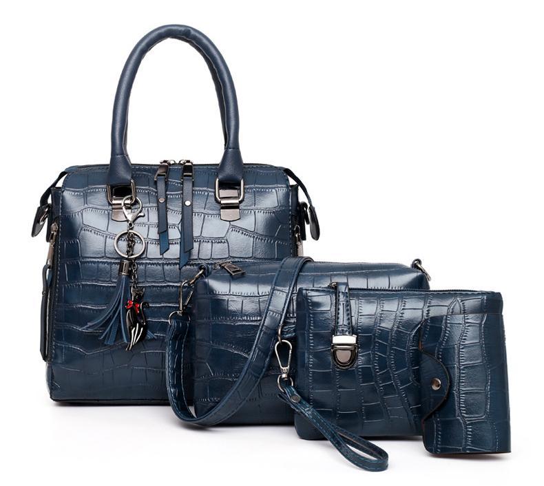 Croc-Effect Four-Piece Bag by Eleanor Vale