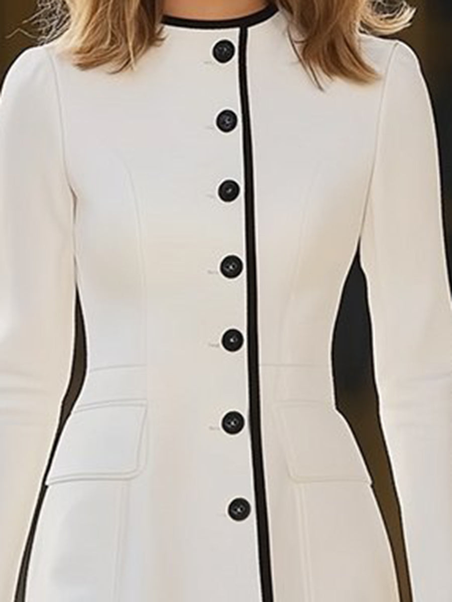 Contrast-Trim Midi Dress by Eleanor Vale