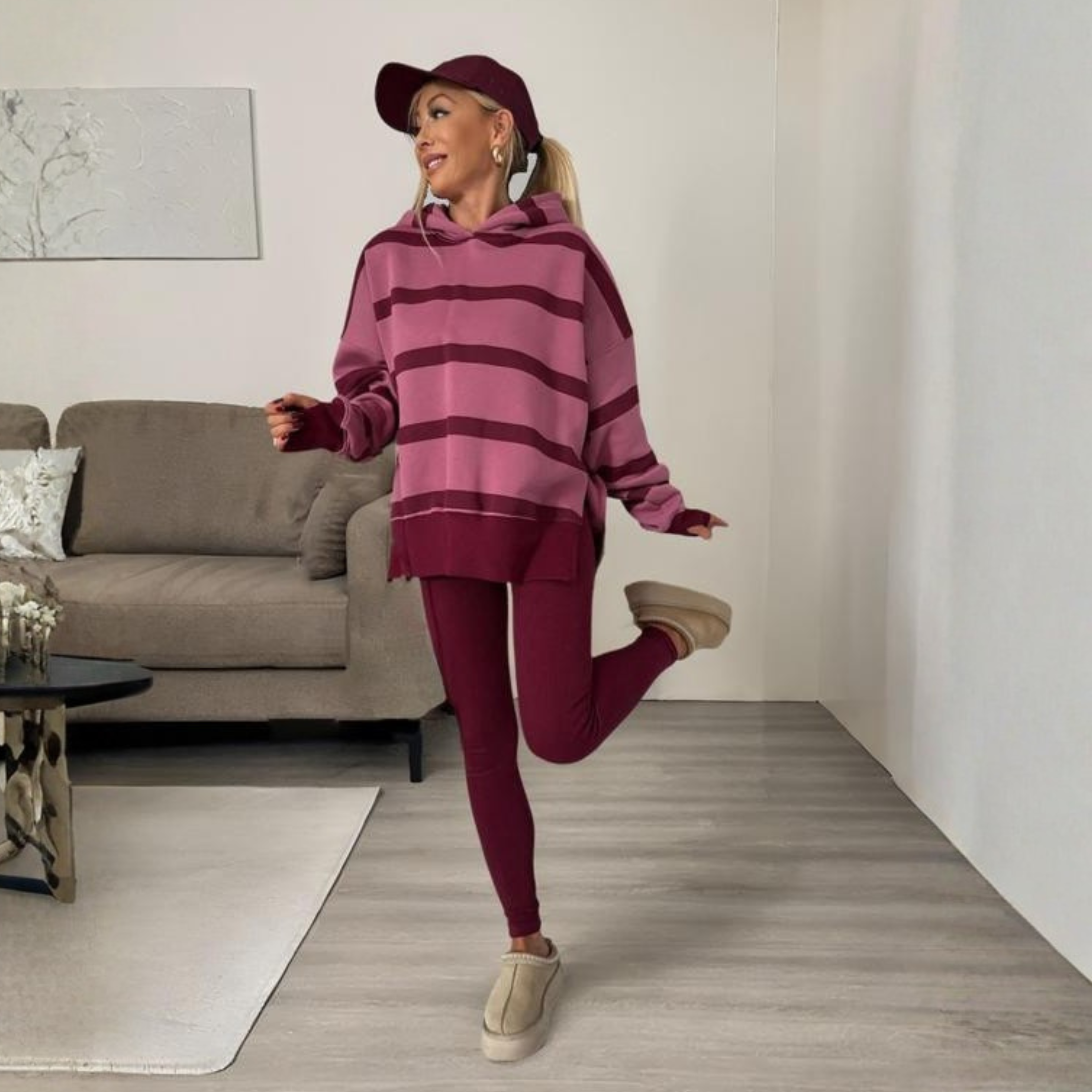 Stripe-Hoodie Co-Ord Set by Eleanor Vale