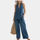 Two-piece denim coordinated set