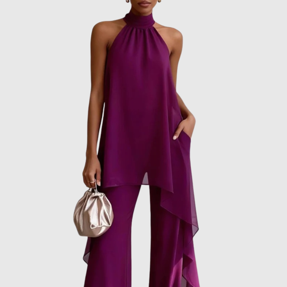 Halter-Drape Two-Piece Set by Eleanor Vale