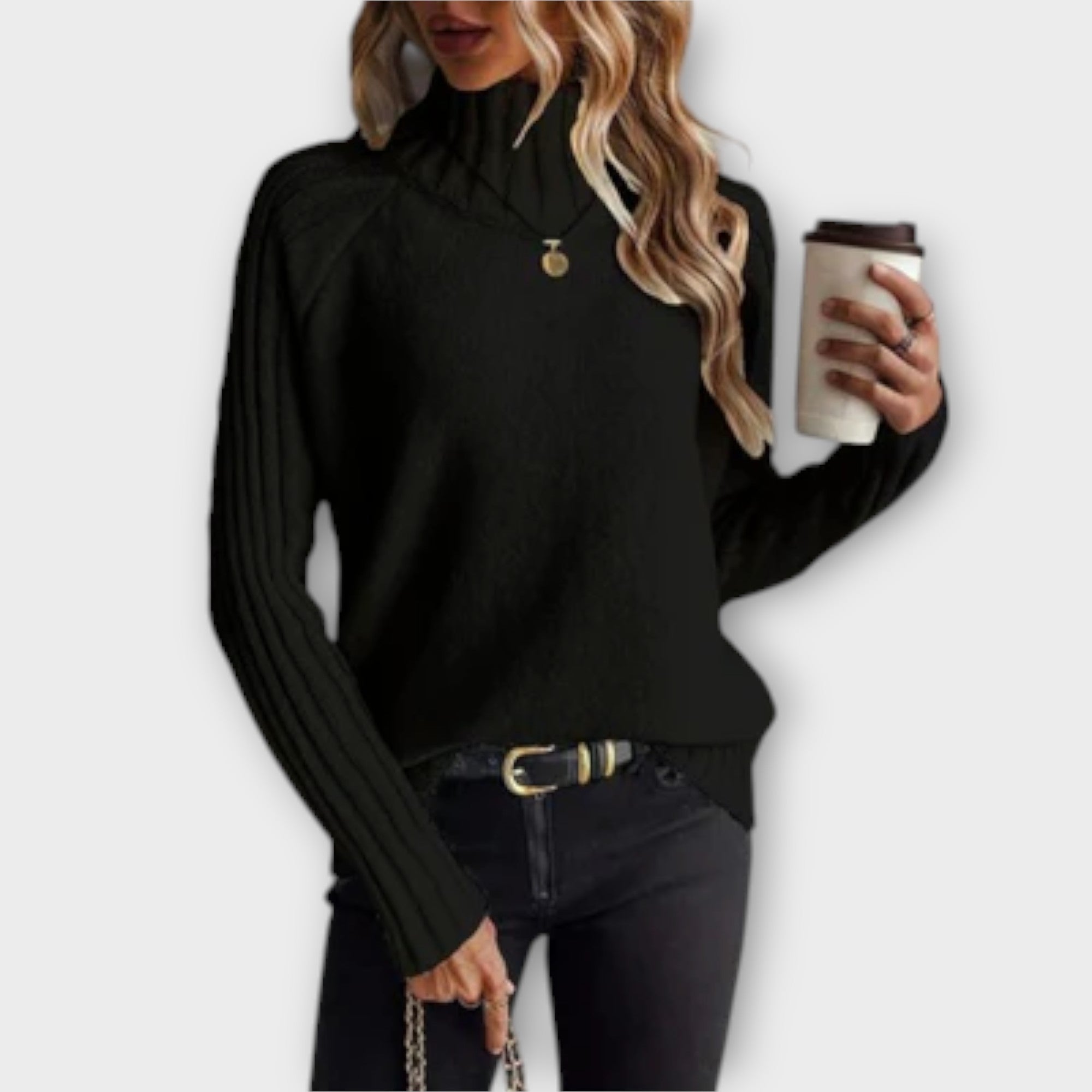 Roll-Neck Rib Jumper by Eleanor Vale