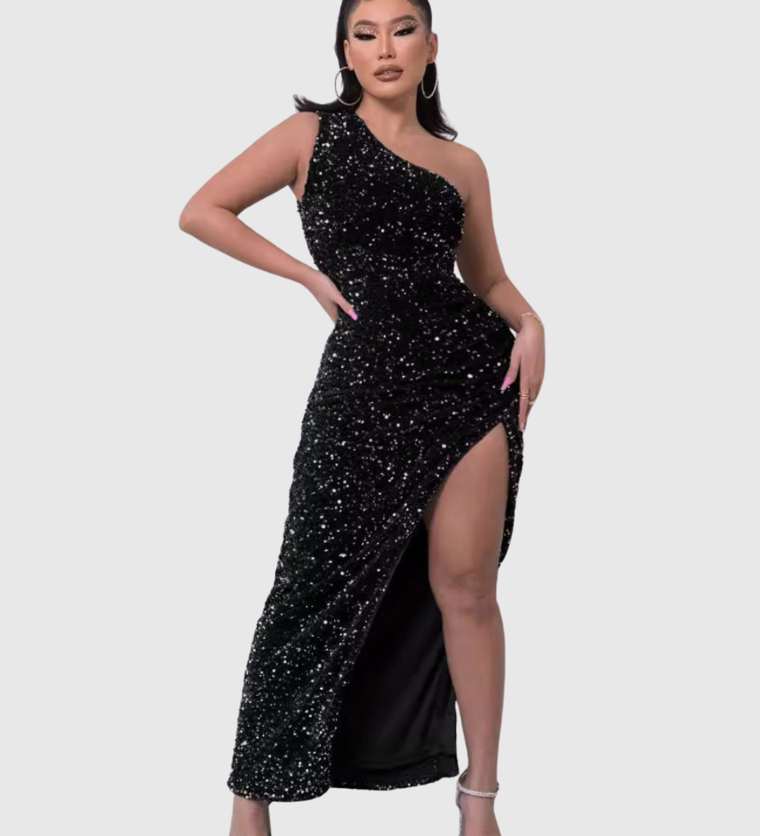 Silver-Sequin Evening Dress by Eleanor Vale