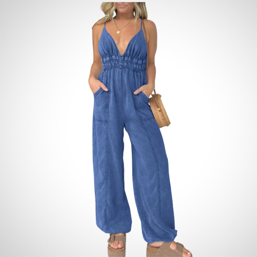 Smock-Waist Jumpsuit by Eleanor Vale