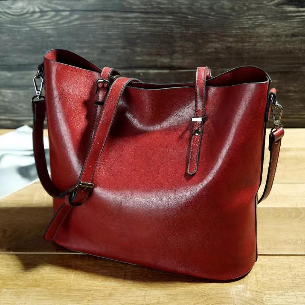Waxed-Finish Handbag by Eleanor Vale