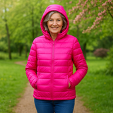 Lightweight padded jacket in neon pink