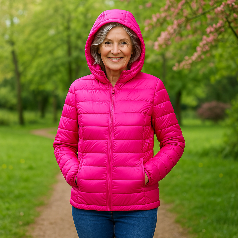 Lightweight padded jacket in neon pink