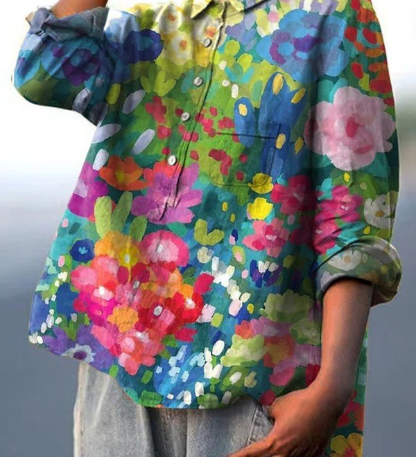 Watercolour-Floral Shirt by Eleanor Vale