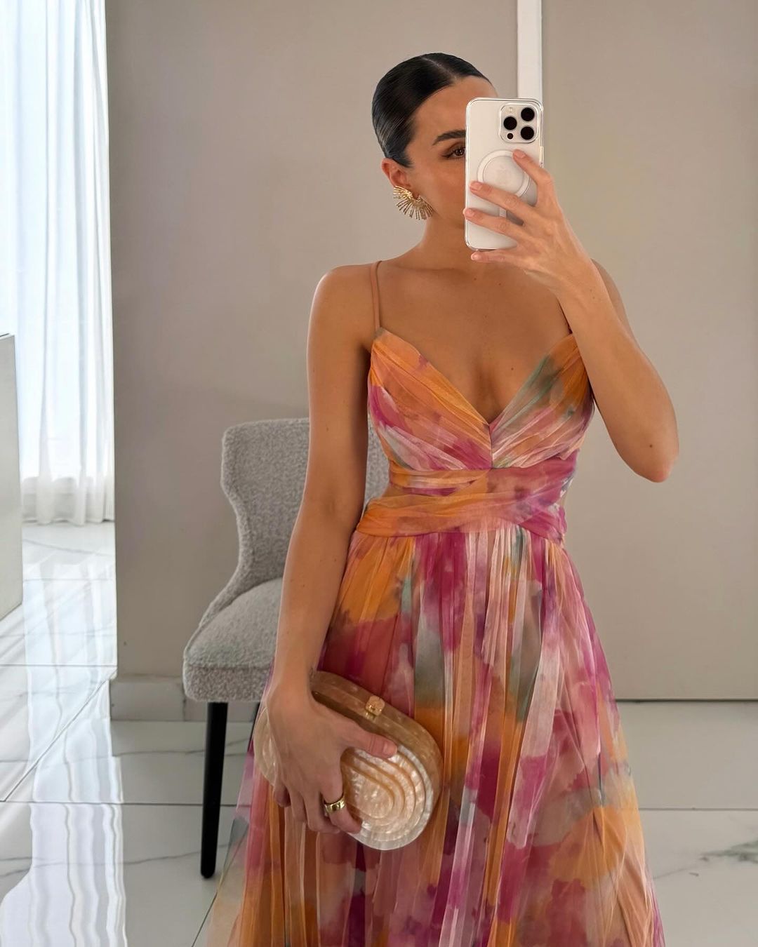 Sunset-Watercolour Maxi Dress by Eleanor Vale