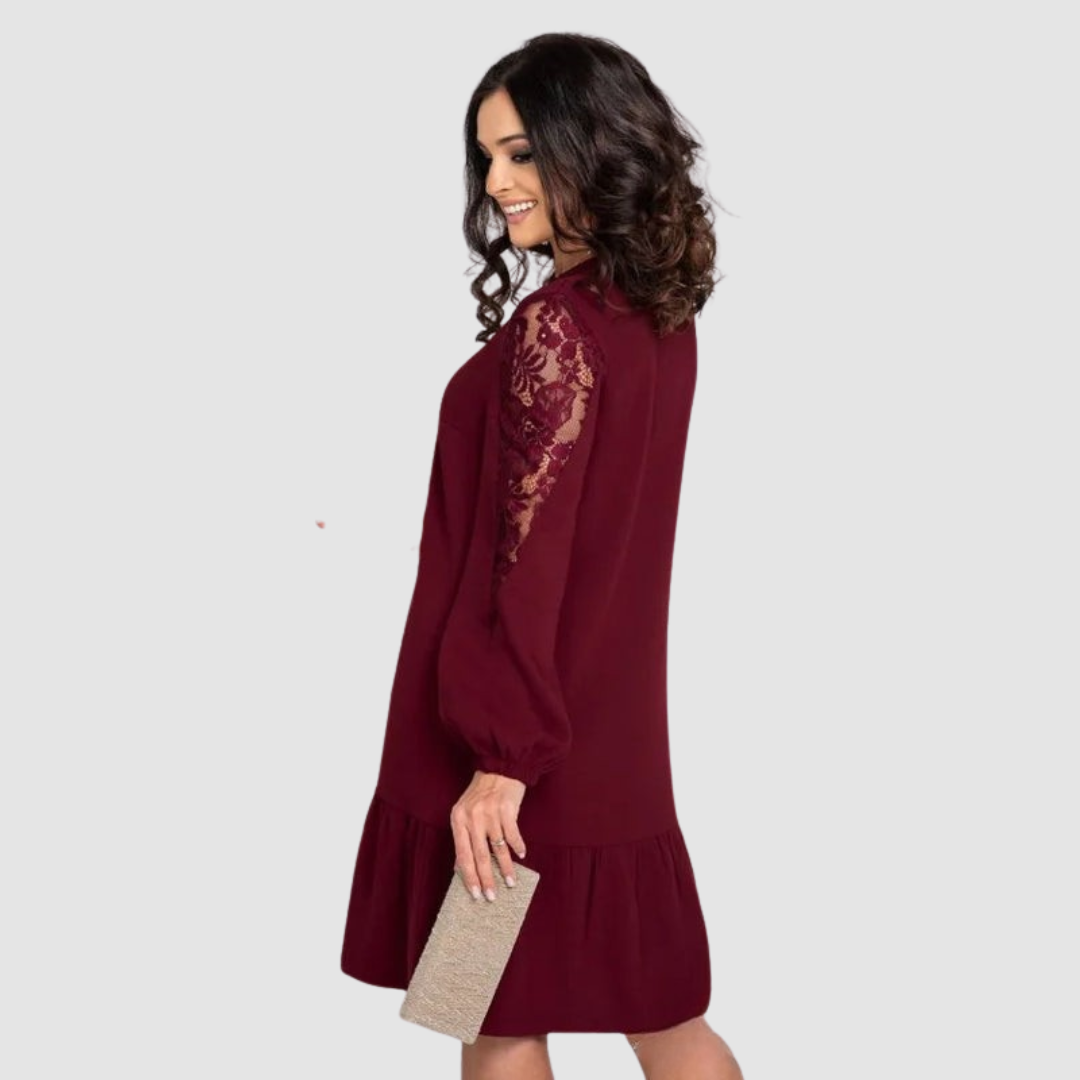 Lace-Inset Midi Dress by Eleanor Vale