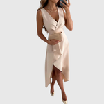 Cascade-Drape Midi Dress by Eleanor Vale