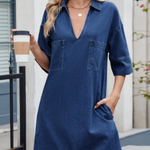 Loose-fit denim shirt dress