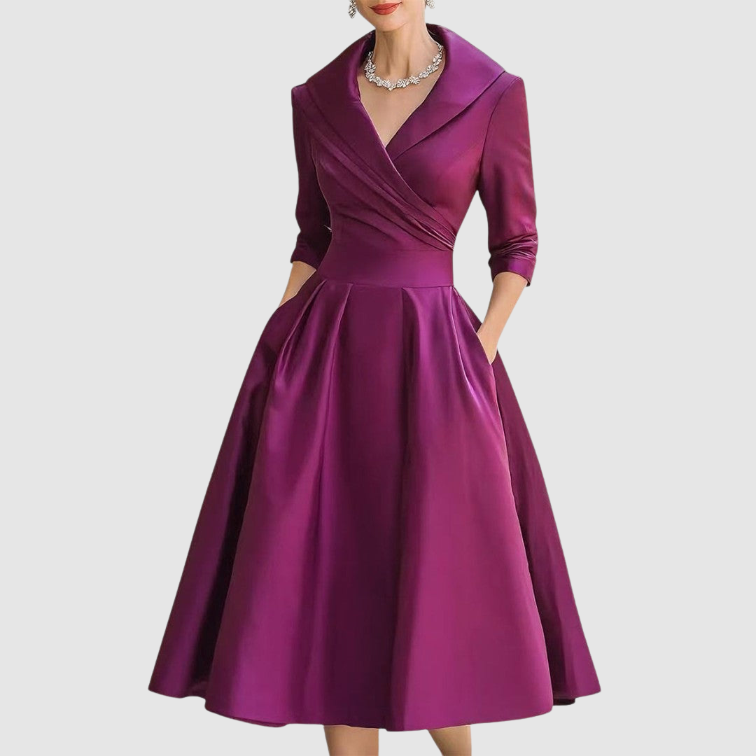 Wide-Collar Midi Dress by Eleanor Vale