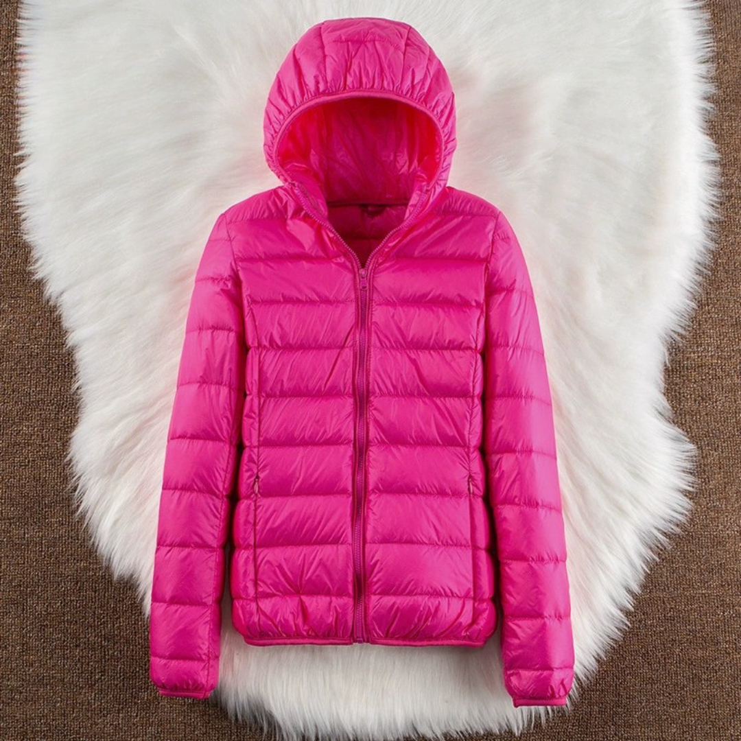 Lightweight padded jacket in neon pink