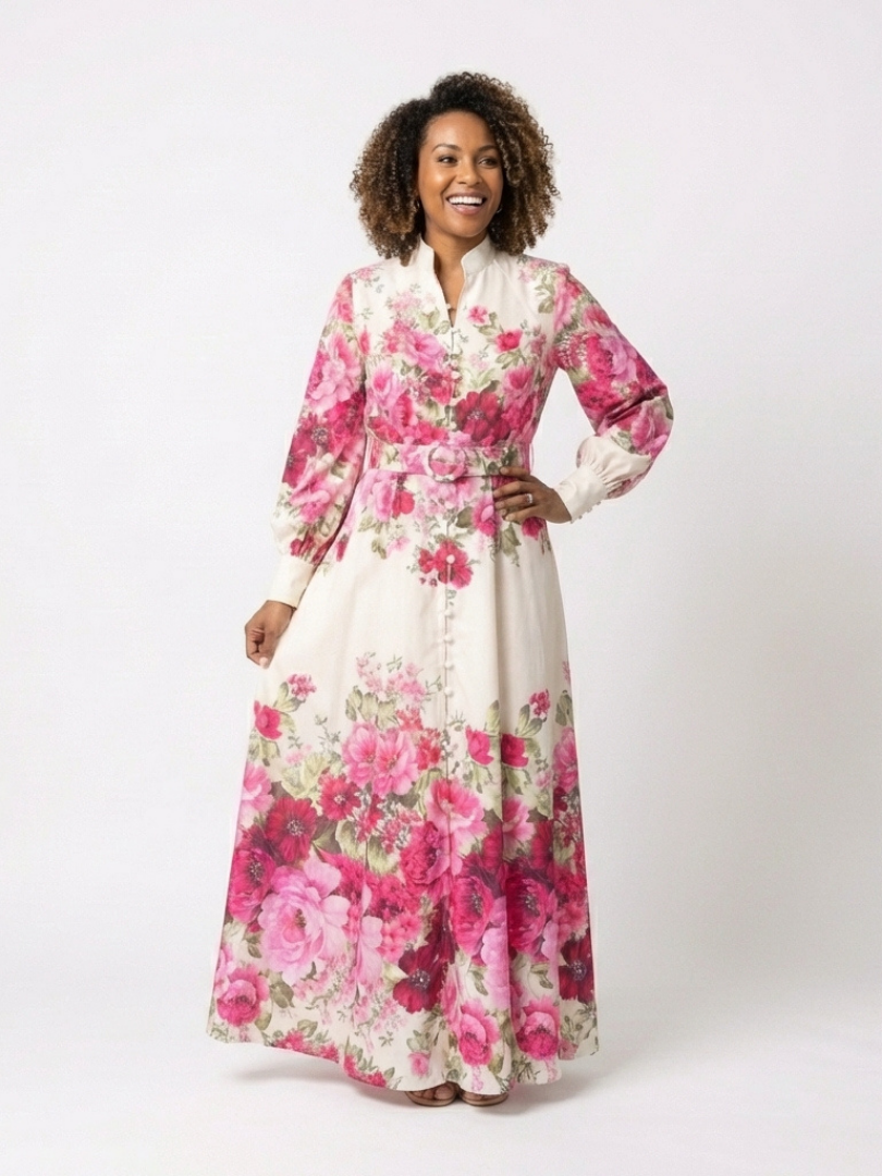 Peony-Border Maxi Dress by Eleanor Vale