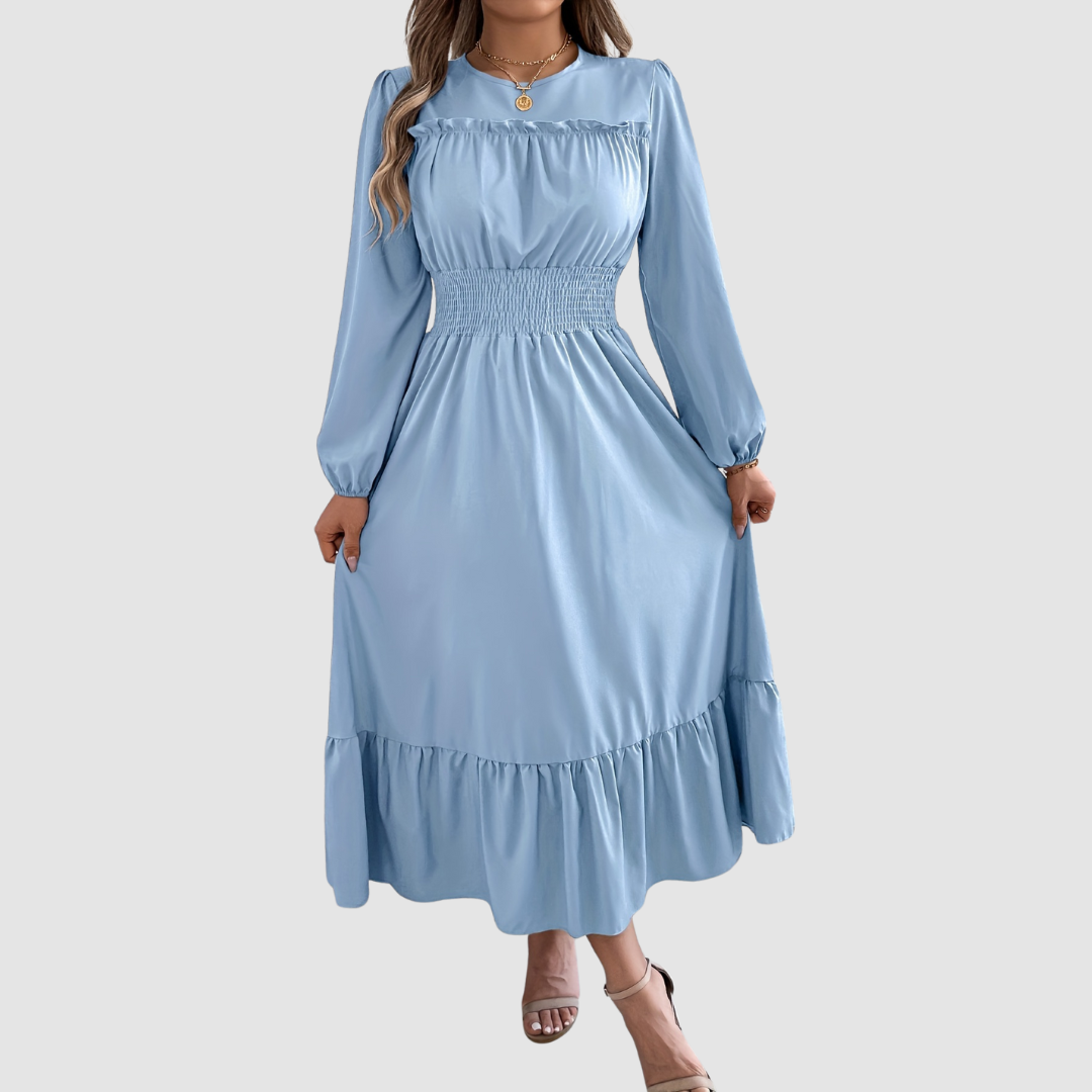 Smocked-Waist Midi Dress by Eleanor Vale