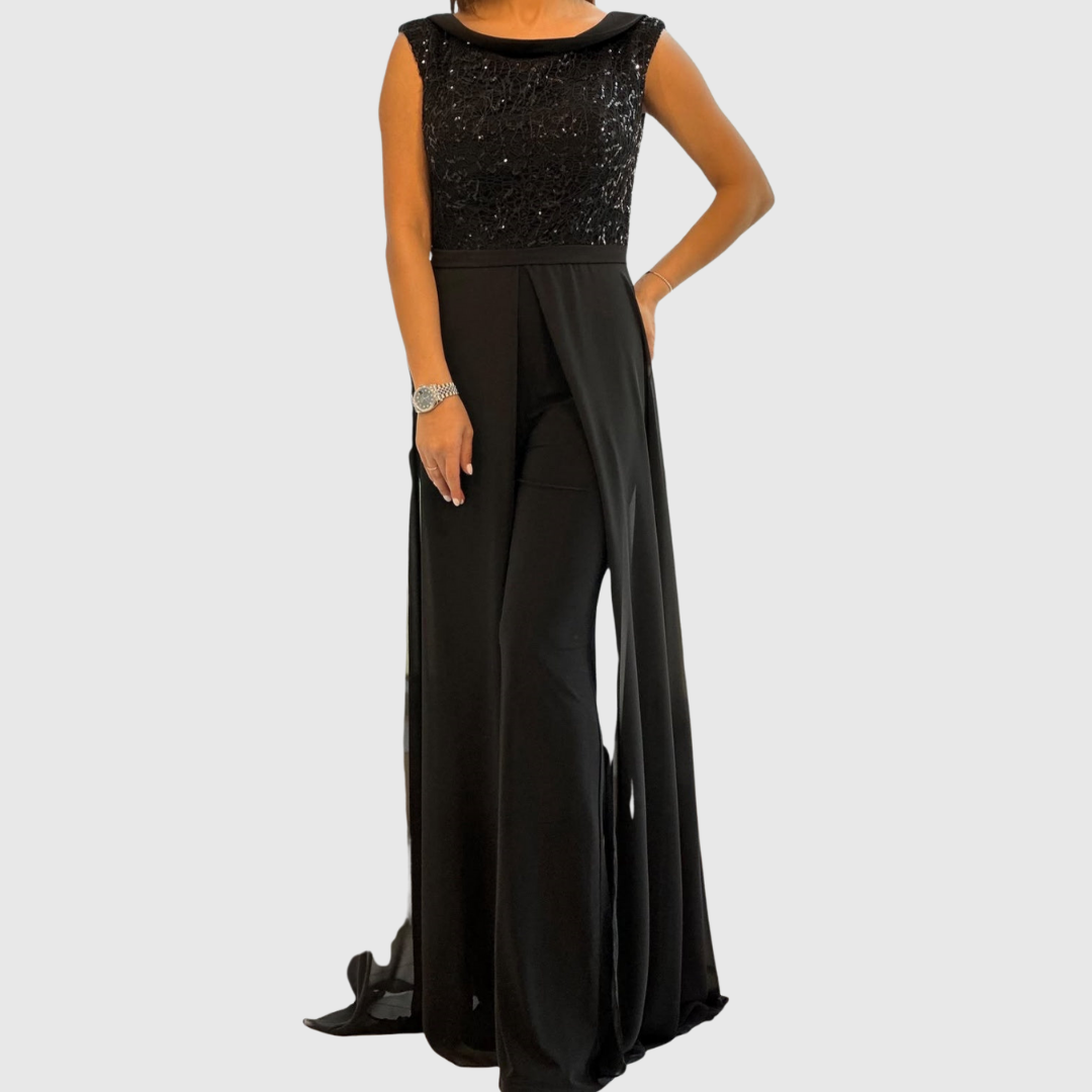 Sequin Bodice Jumpsuit by Eleanor Vale