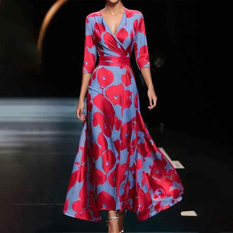 Crimson-Bloom Maxi Dress by Eleanor Vale
