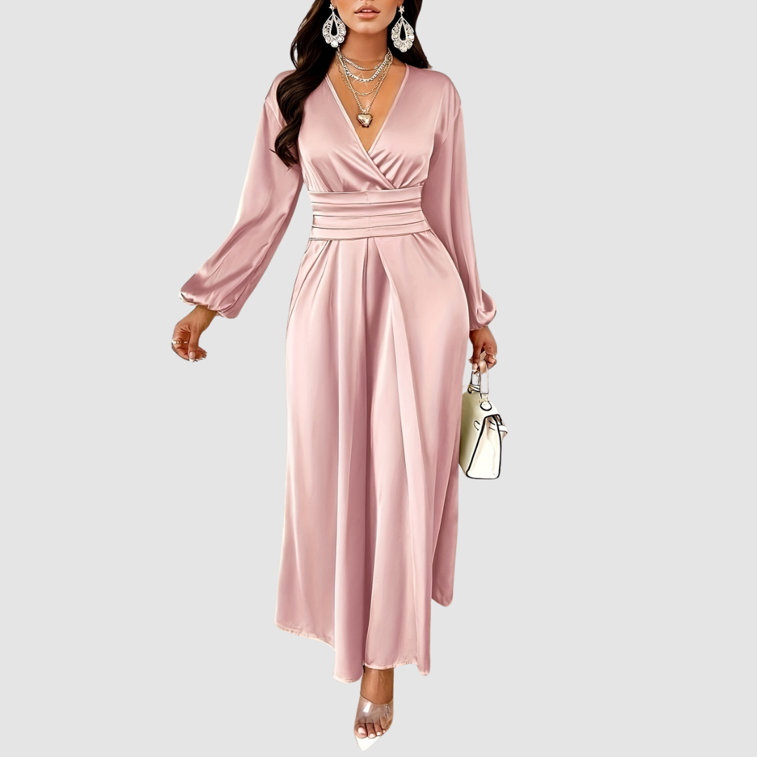 Pleated-Waistband Maxi Dress by Eleanor Vale