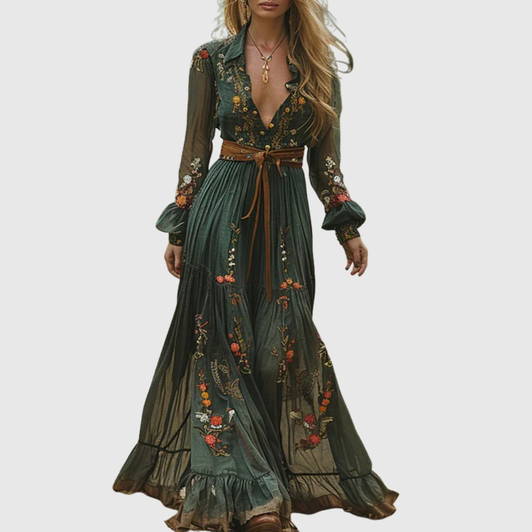 Forest-Embroidery Maxi Dress by Eleanor Vale