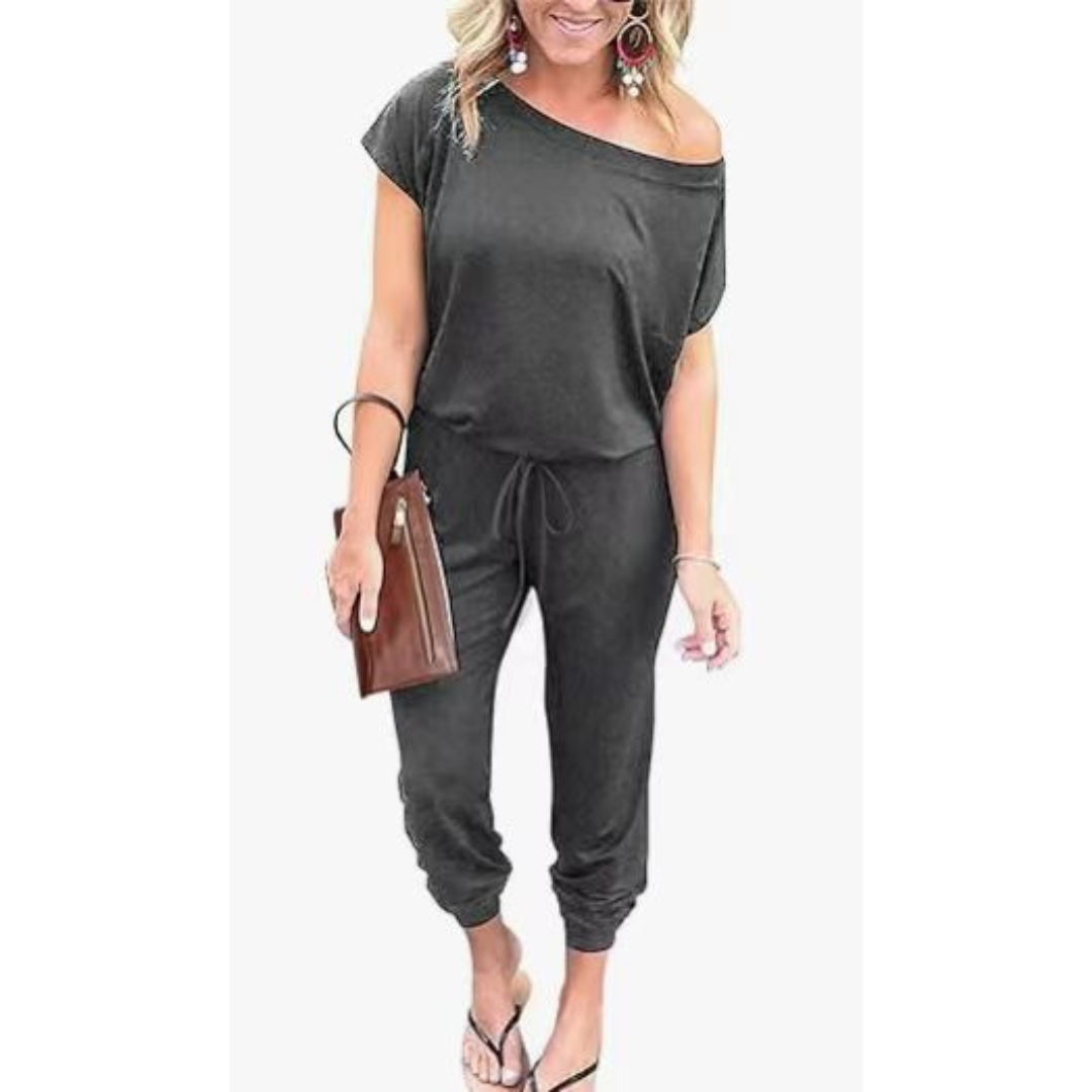 Cropped-Leg Blouson Jumpsuit by Eleanor Vale
