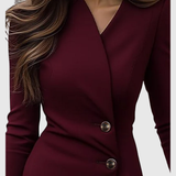 Button-Wrap Midi Dress by Eleanor Vale