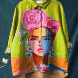 Portrait-Print Shirt by Eleanor Vale