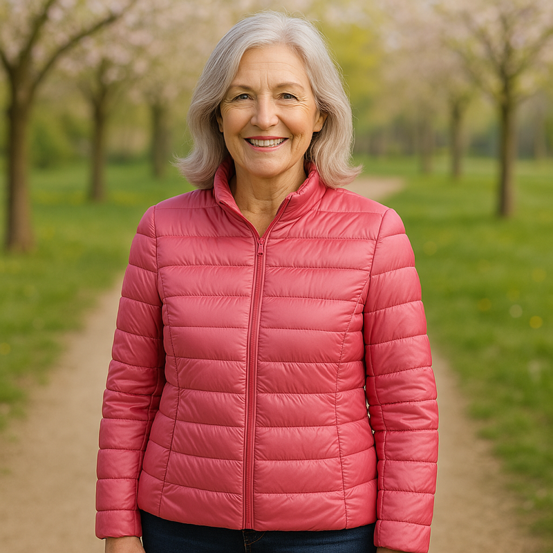 Lightweight padded jacket in soft salmon