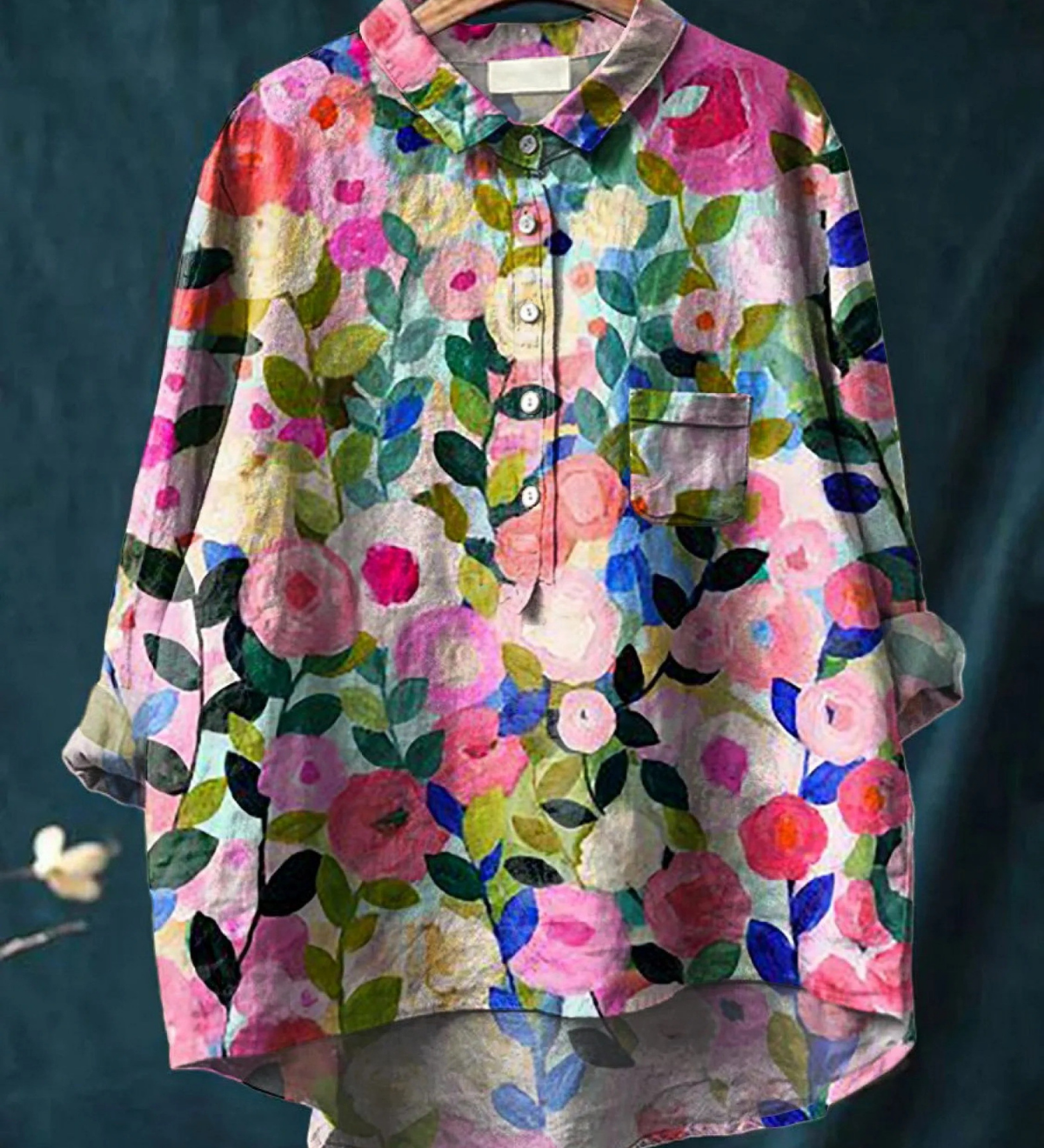 Rose-Print Shirt by Eleanor Vale