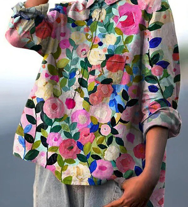 Rose-Print Shirt by Eleanor Vale