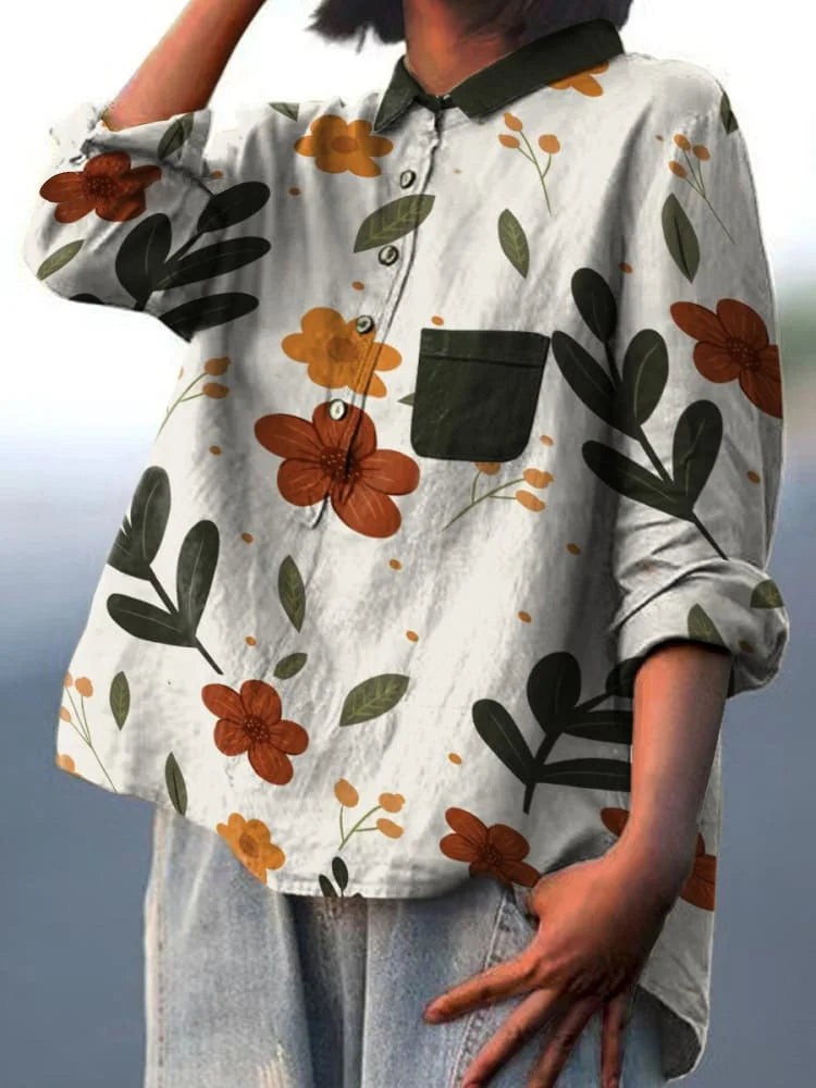Contrast-Collar Shirt by Eleanor Vale