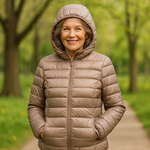 Lightweight padded jacket in champagne