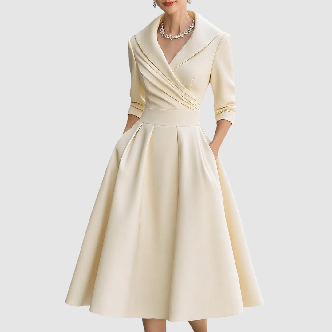 Wide-Collar Midi Dress by Eleanor Vale