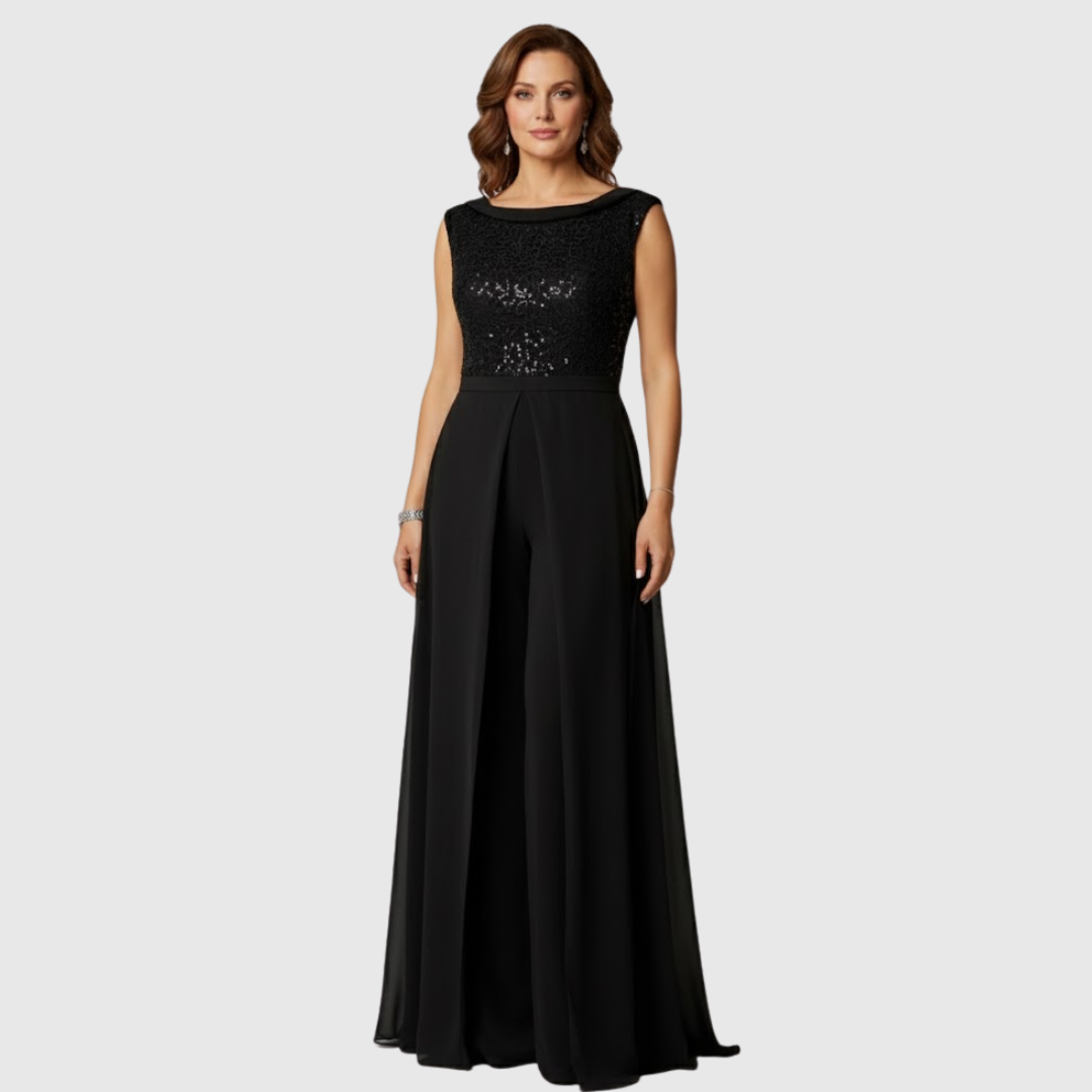 Sequin-Bodice Jumpsuit by Eleanor Vale