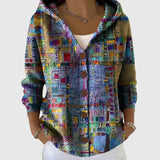 Arleta - Relaxed Hooded Cardigan in Multicolour