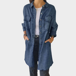 Long sleeve denim shirt dress