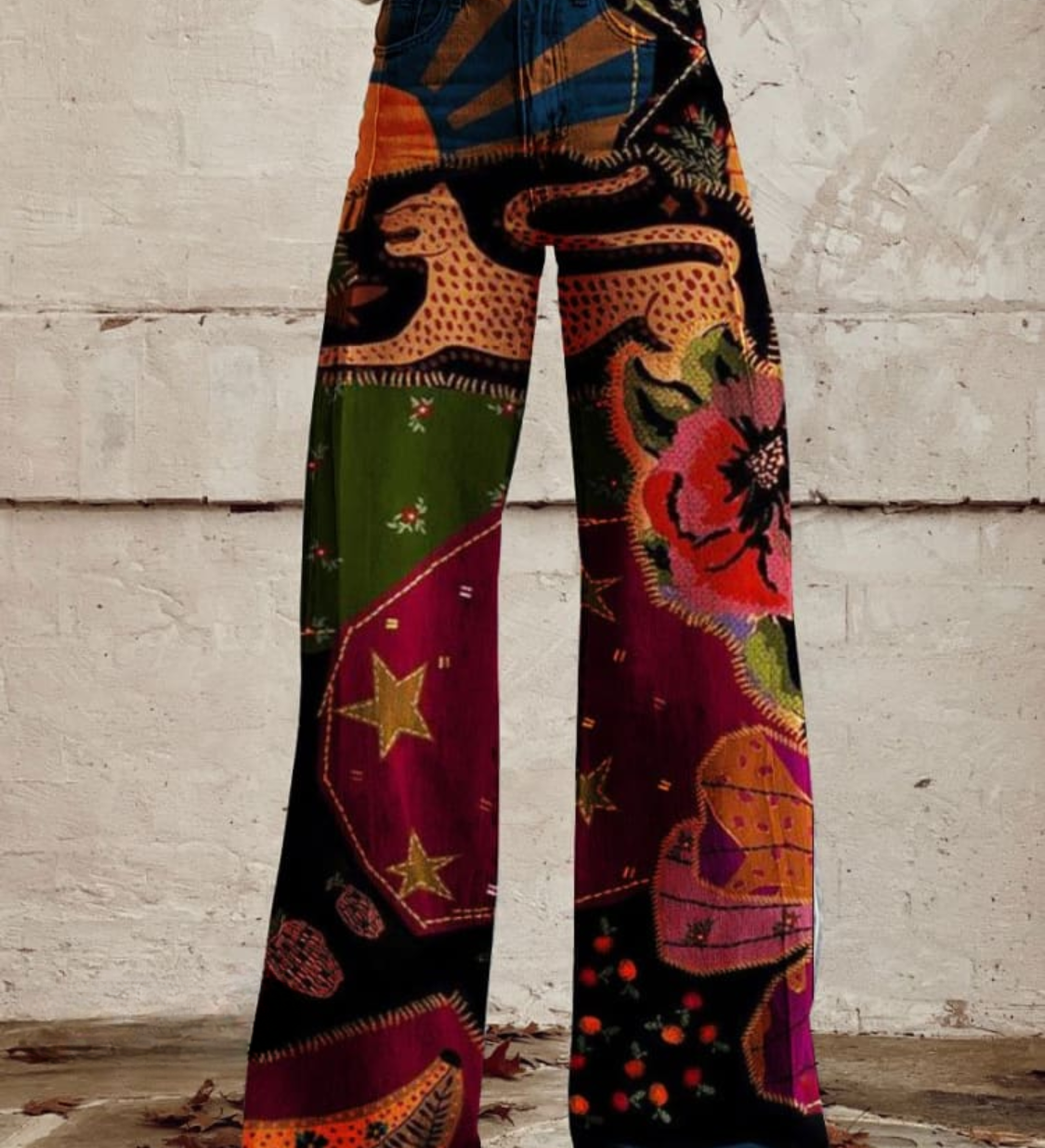 Folk-Patchwork Trousers by Eleanor Vale