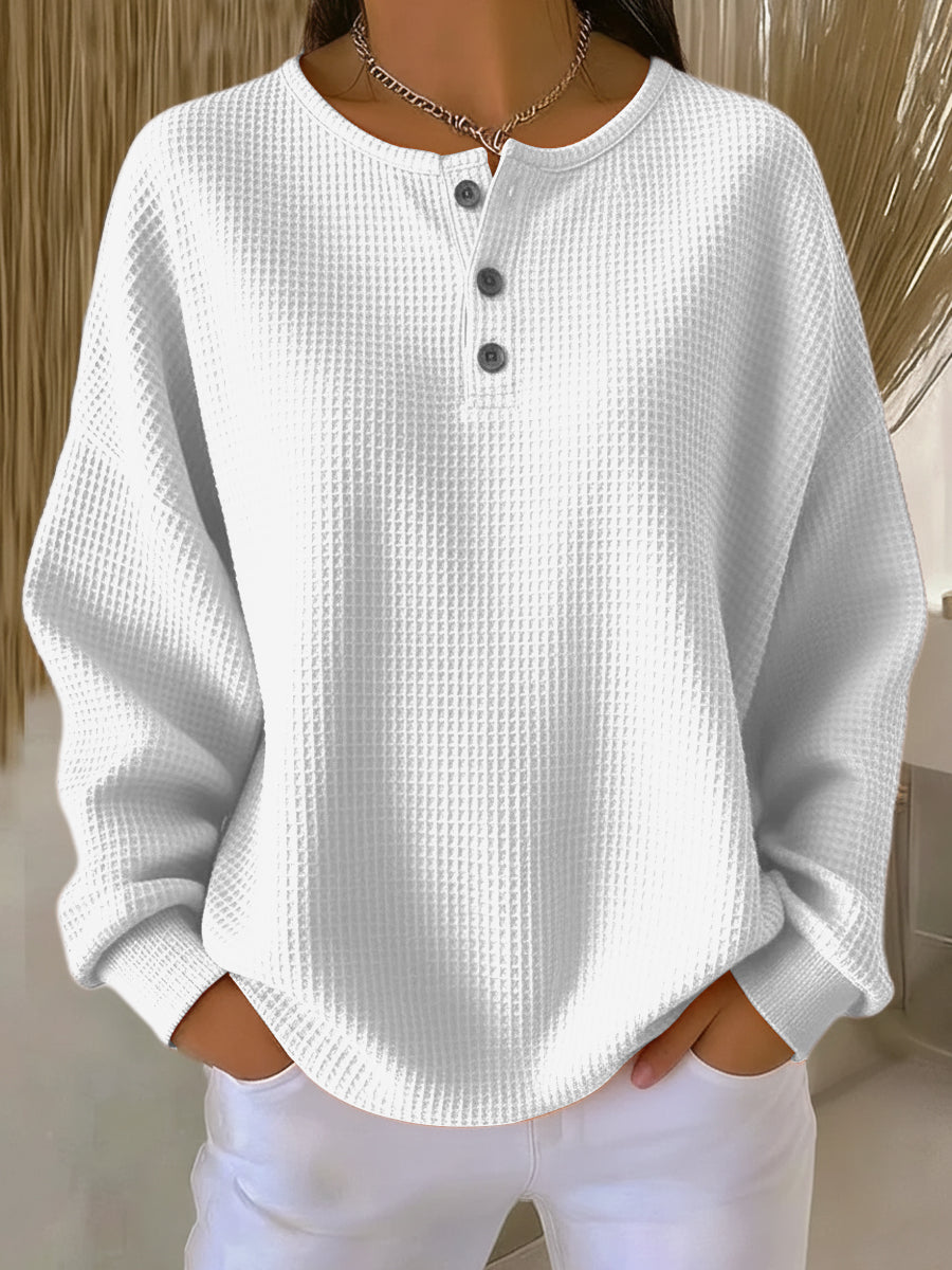 Waffle-Henley Jumper by Eleanor Vale