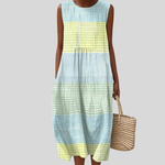 Gingham-Band Dress by Eleanor Vale