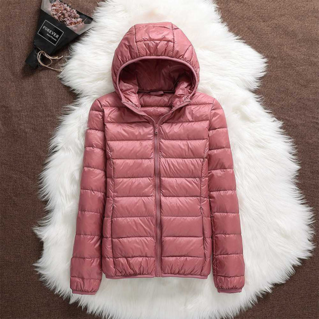 Lightweight padded jacket in soft salmon