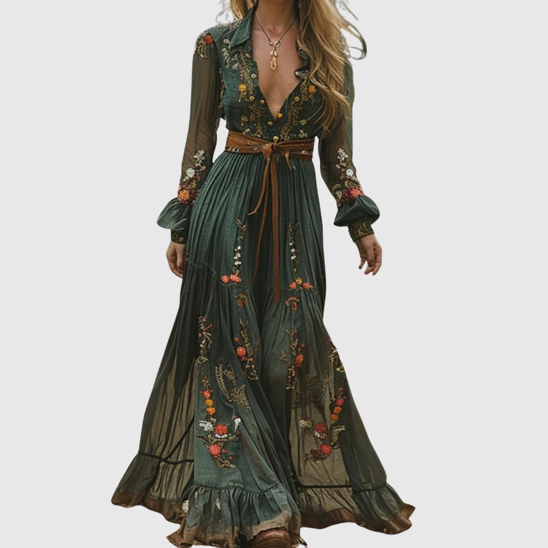 Forest-Embroidery Maxi Dress by Eleanor Vale