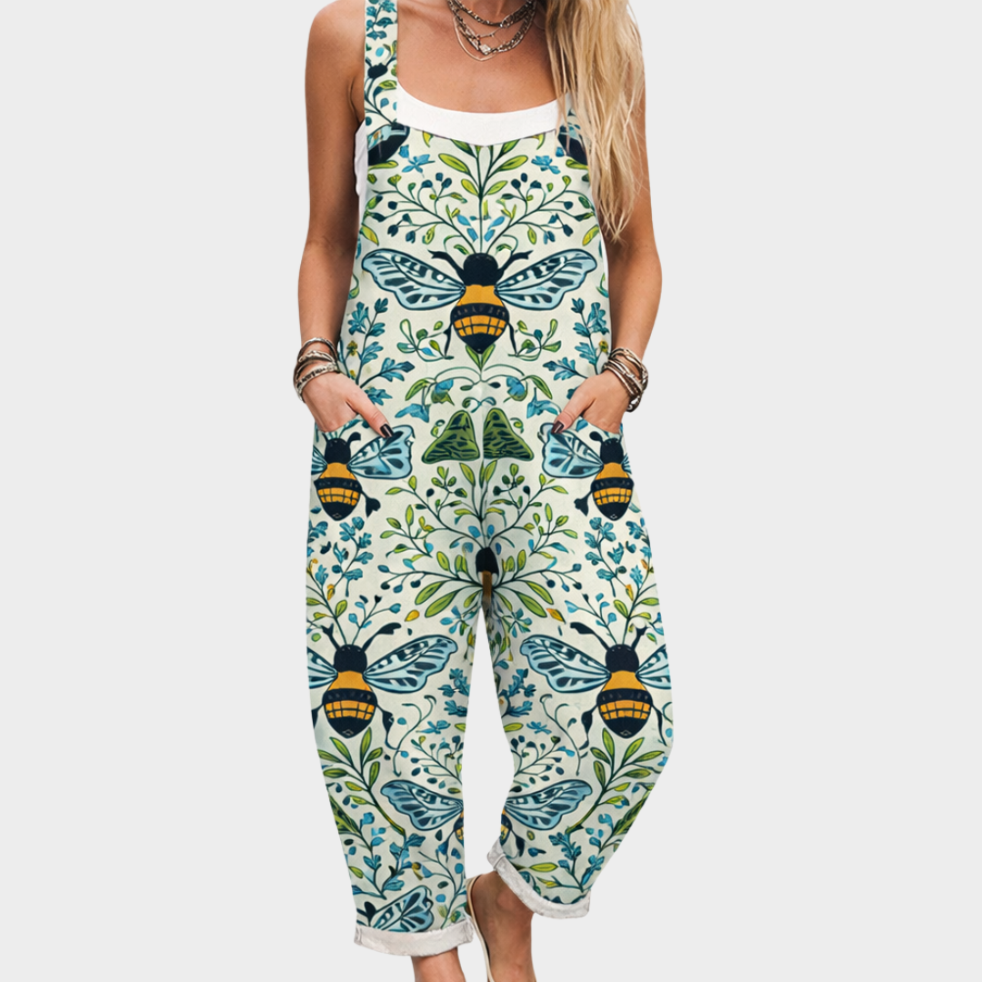 Botanical-Bee Dungarees by Eleanor Vale