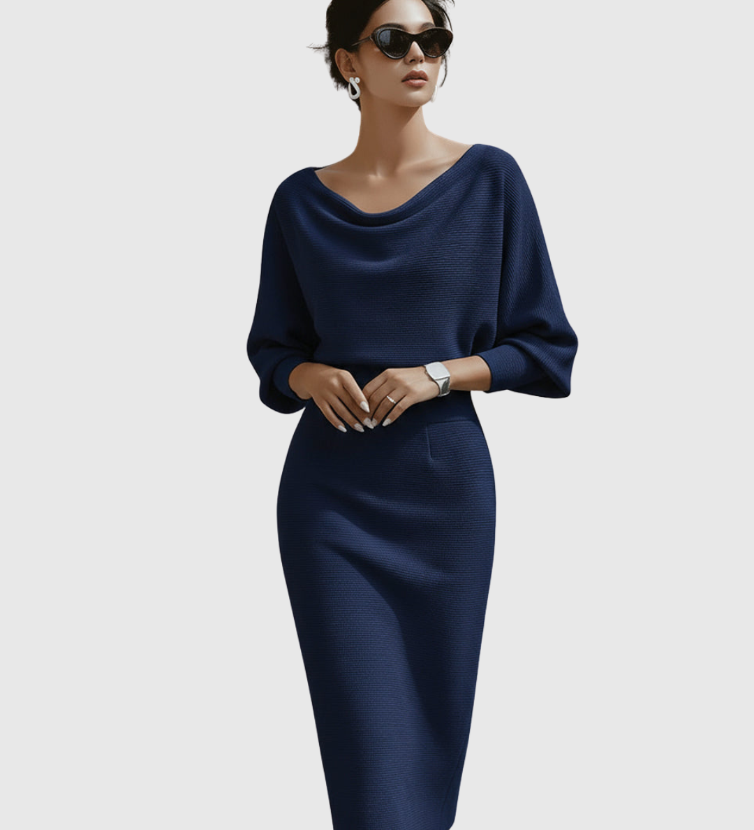 Dolman-Knit Midi Dress by Eleanor Vale