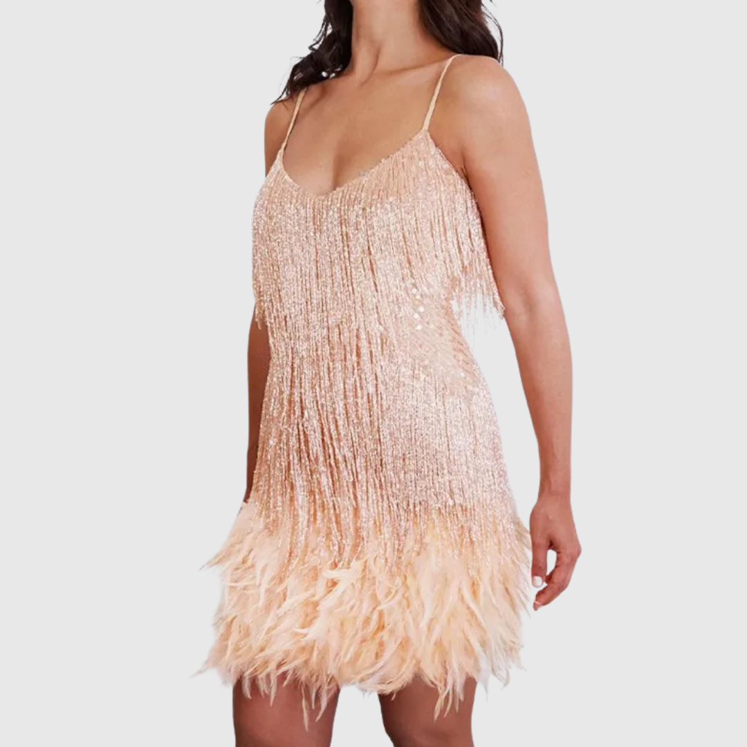 Feather-Hem Dress by Eleanor Vale