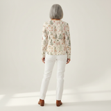 Alma - Classic Elegance Patterned Jumper, pine tree and floral print knit jumper, view 4