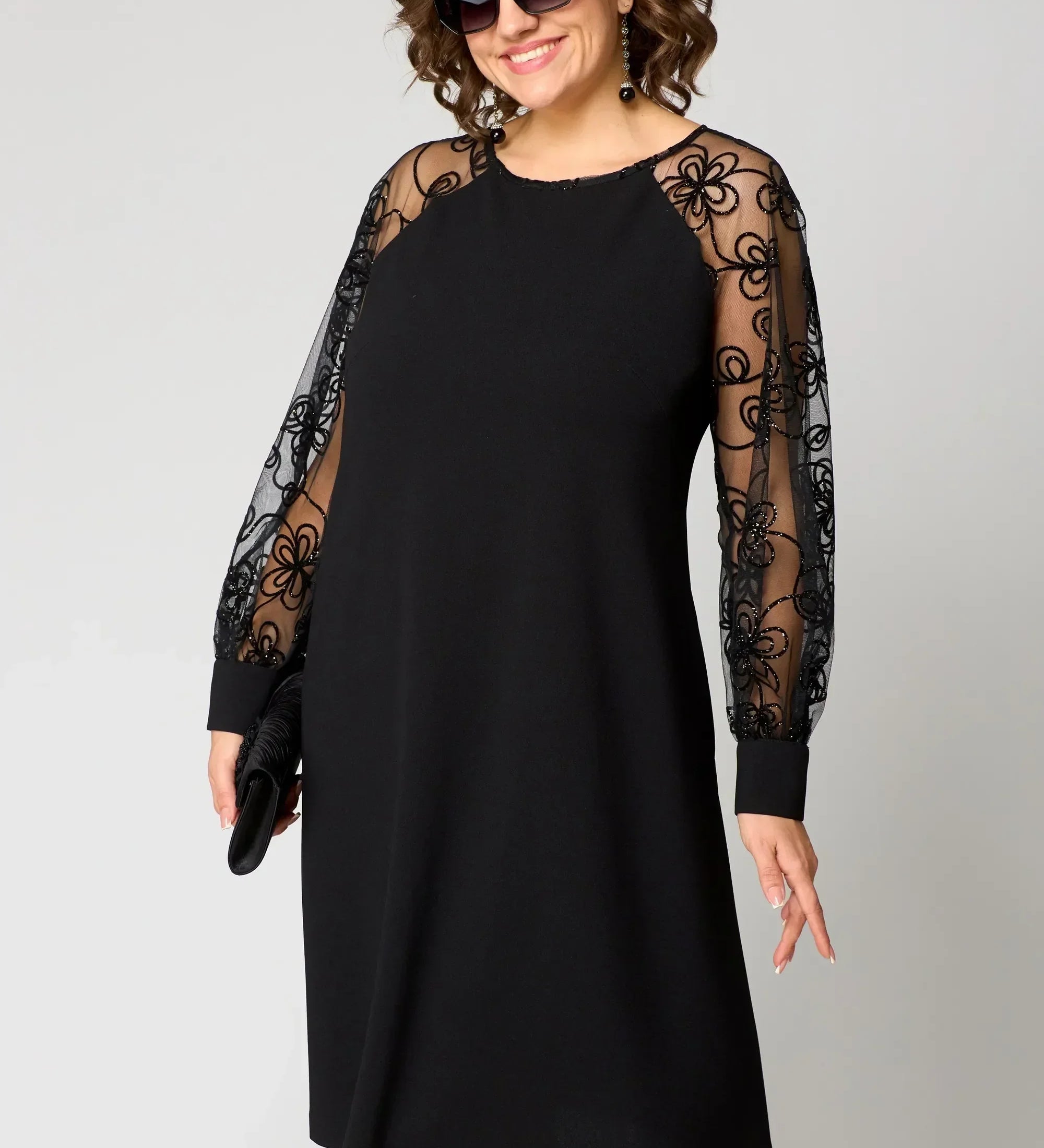 Mesh-Sleeve Dress by Eleanor Vale
