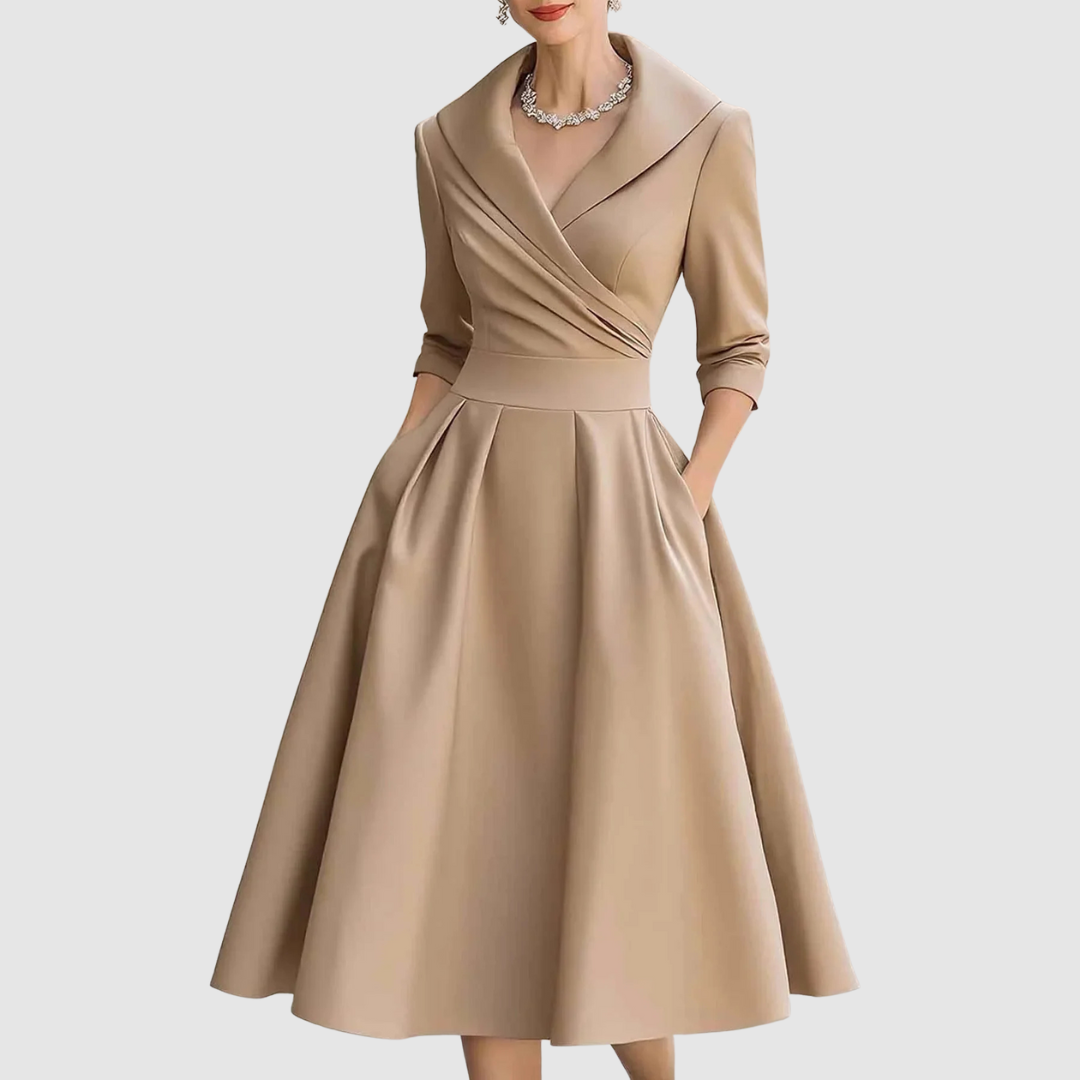 Wide-Collar Midi Dress by Eleanor Vale