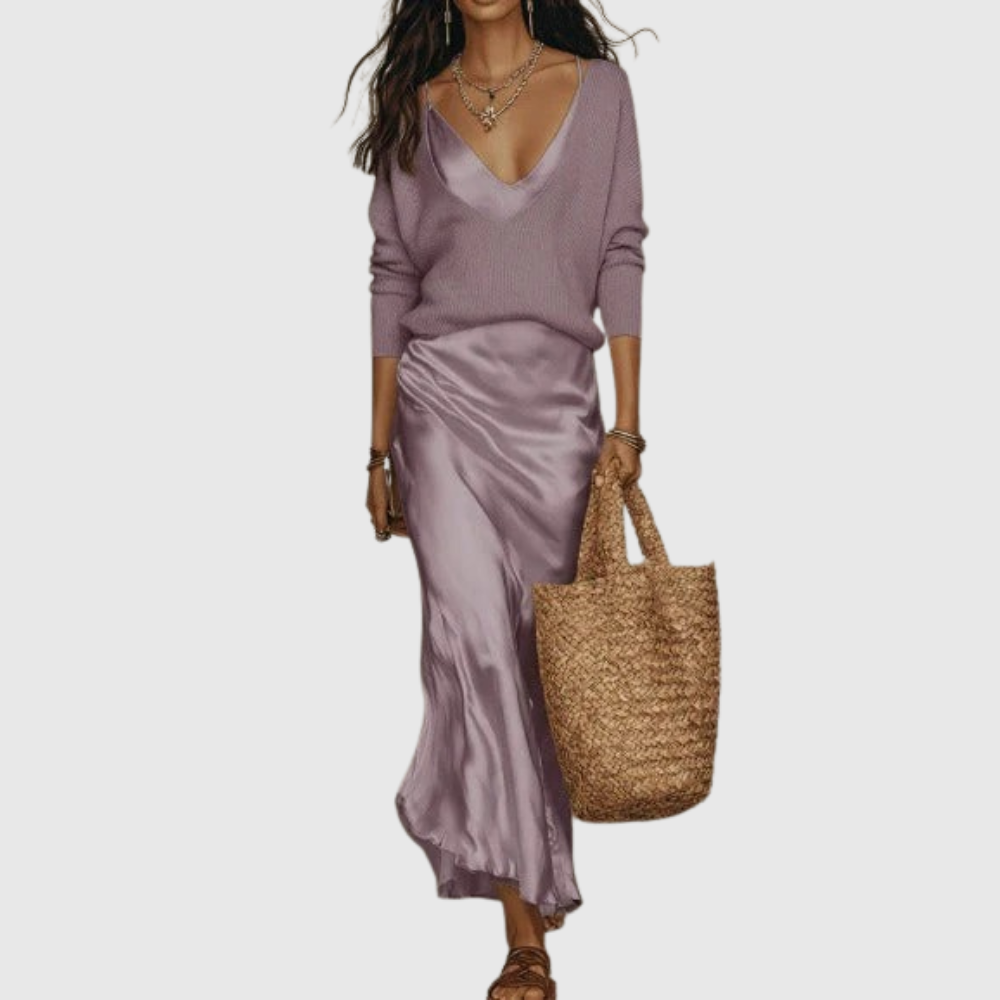 Matching-Knit Midi Dress by Eleanor Vale