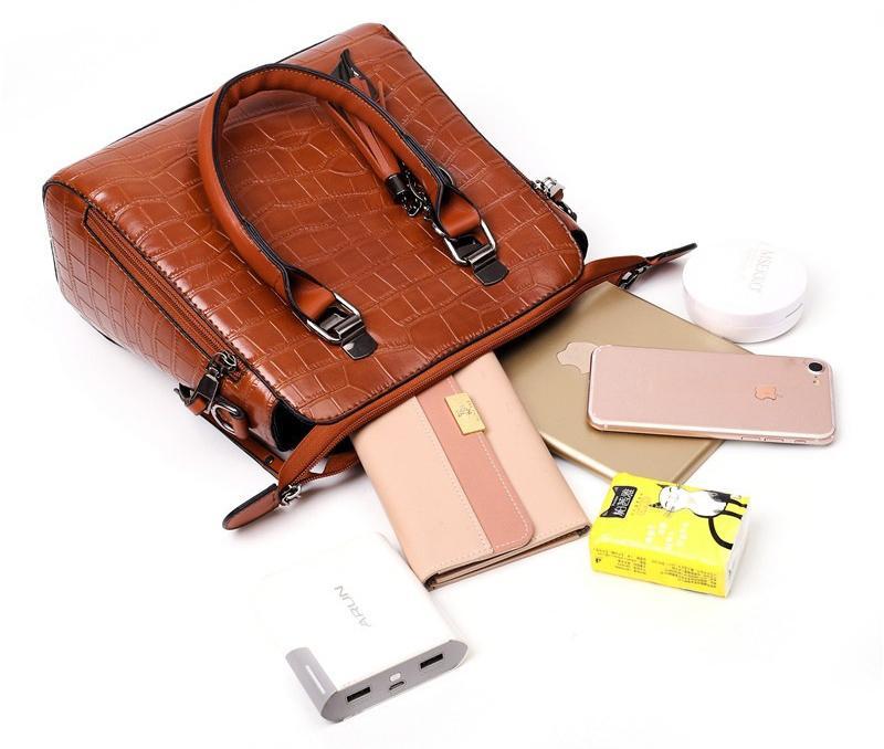 Croc-Effect Four-Piece Bag by Eleanor Vale